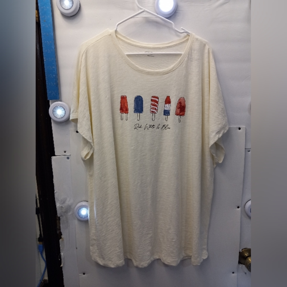 Lane Bryant Classic Americana Popsicles Memorial Independence Day Graphic Tee